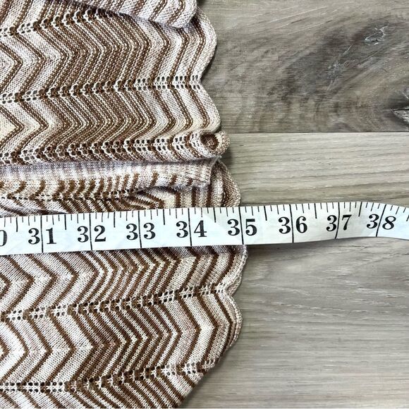 Chico’s Cardigan Sweater Womens 3 / XL / 16 Neutral Chevron Patterned Open Front - Picture 9 of 10